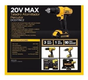 Taladro Percutor 1/2" de 20V DEWALT DCD776C2-B2 - Imagen 3