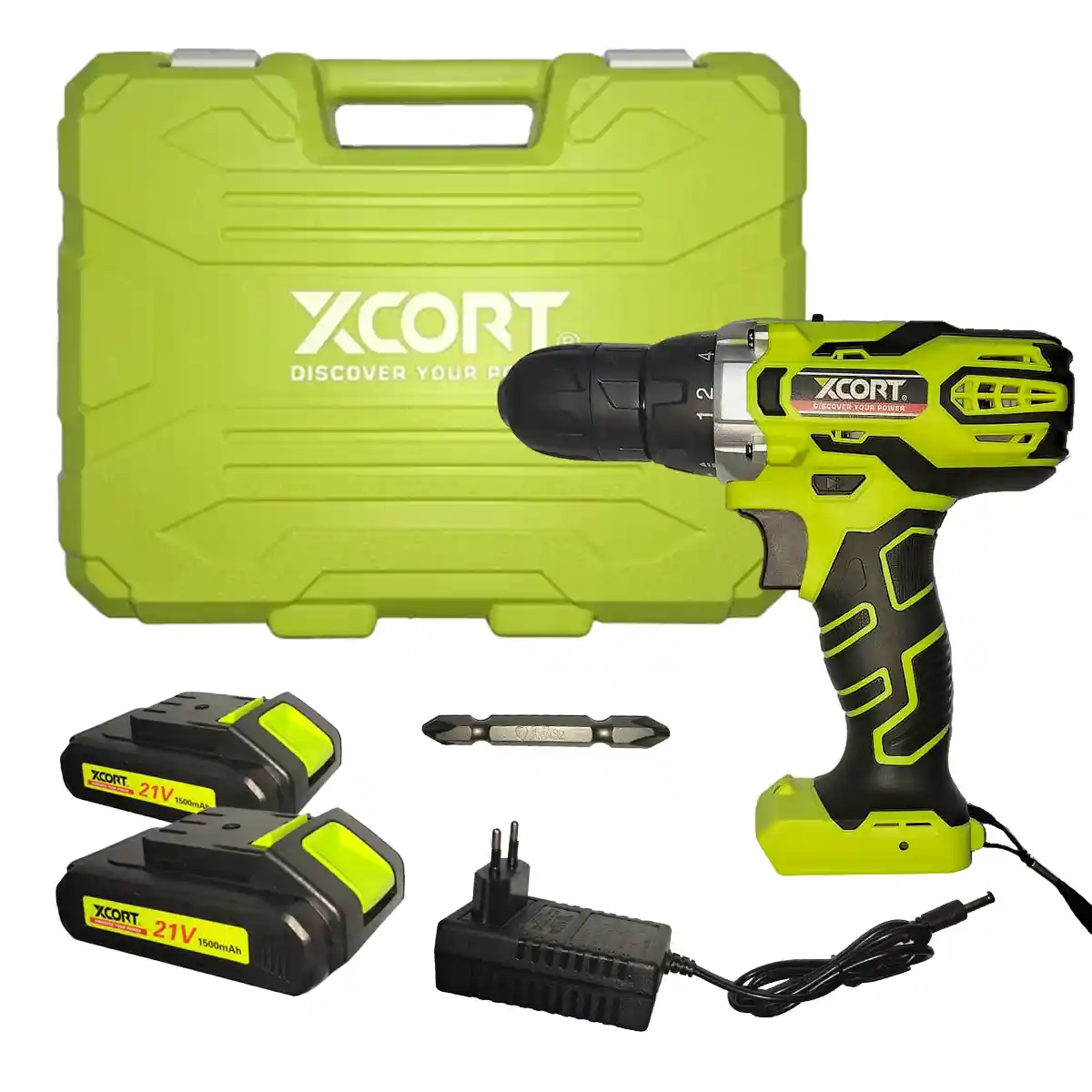 XDC08-21B6 (1) Taladro Atornillador 3/8" (10 mm) 21V + 2 baterías XCORT XDC08-21B6 - Imagen 1