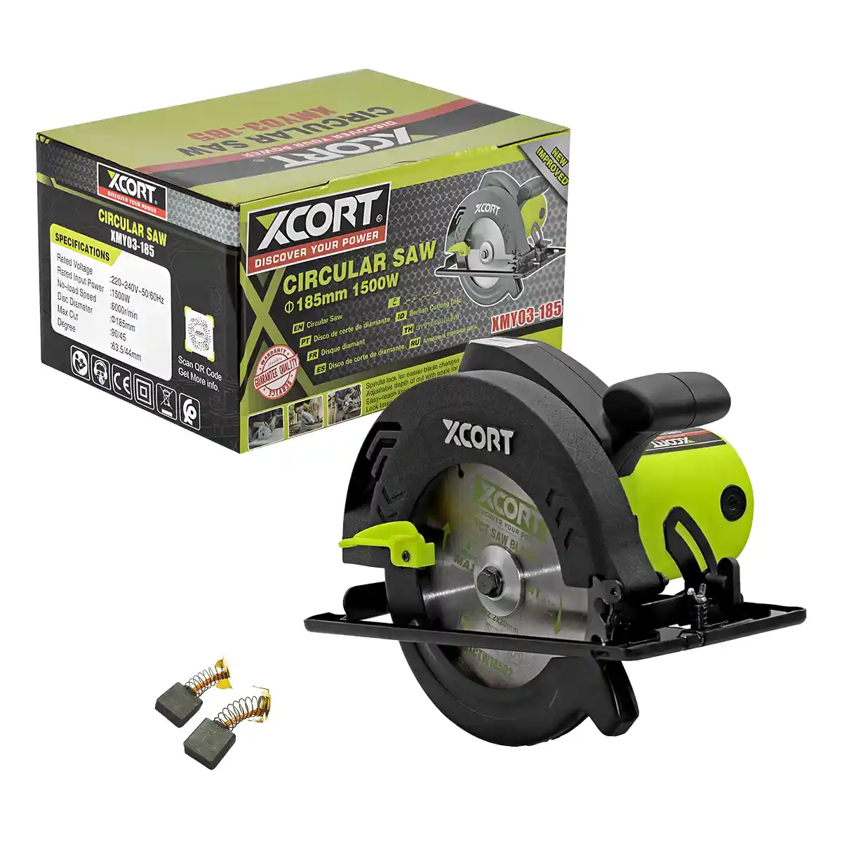XMY03-185 (1) Sierra Circular 7 1/4" 1500W 6000RPM XCORT XMY03-185 - Imagen 1