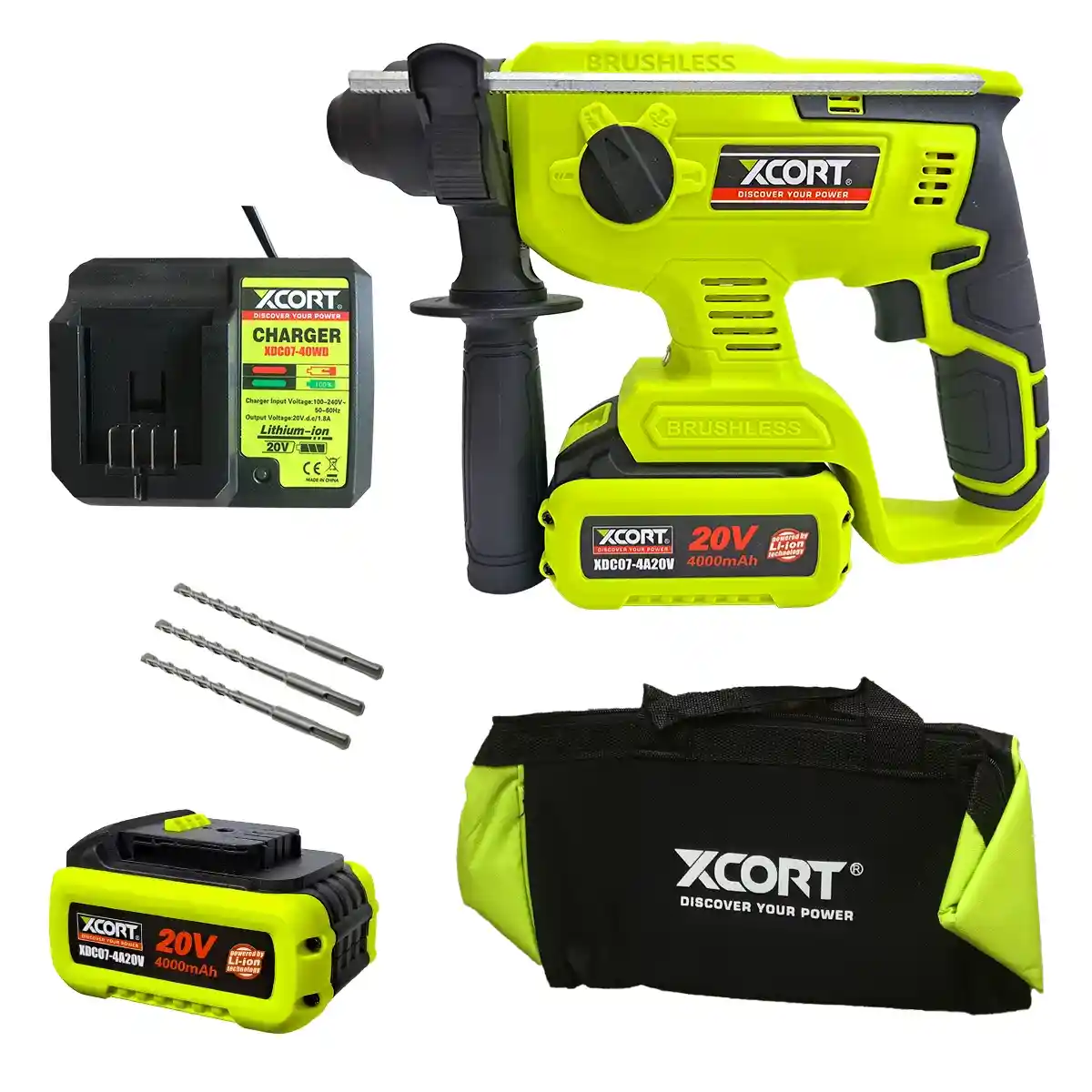 XDC08-2104BL-KIT (1) Rotomartillo SDS Plus 20V Brushless XCORT XDC08-2104BL-KIT - Imagen 1