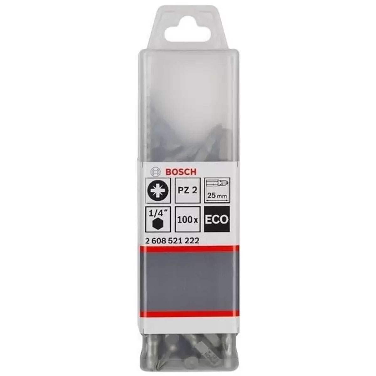2608.521.222-000.jpg Puntas para Atornillar PZ2 25mm Eco Extra Hard x 100Und BOSCH - Imagen 1