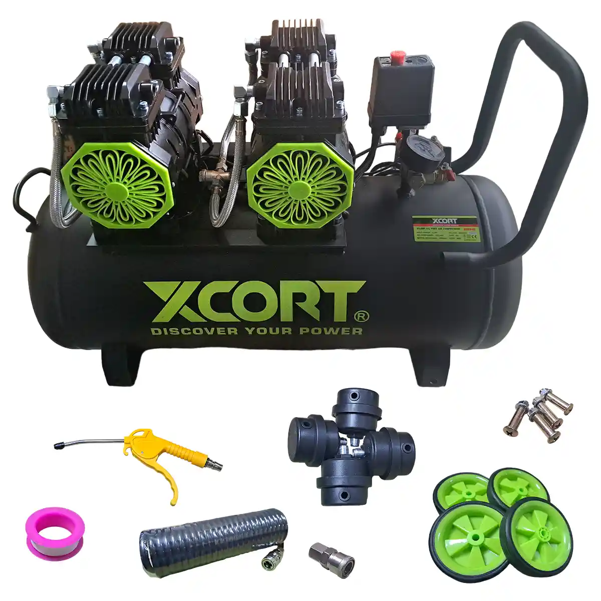 XSC03-60 (1) Compresora Silenciosa sin Aceite 4.0 HP 60L XCORT XSC03-60 - Imagen 1