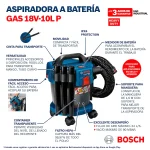 Aspiradora Seco/Húmedo 10 Litros 18V BOSCH GAS 18V-10L Baretool - Imagen 9