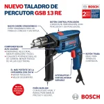 Taladro Percutor 1/2" 750W + Set de 23 Pzs BOSCH GSB 13 RE - Imagen 12